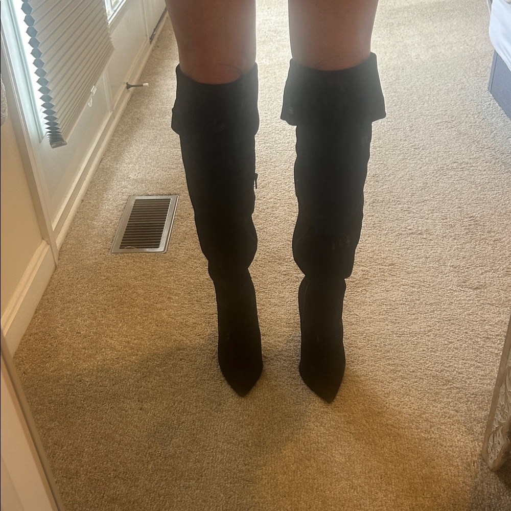 Shoe Republic LA Black Over the Knee Boots